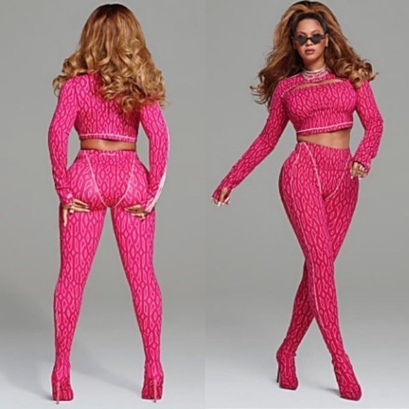 ADIDAS X Ivy Park Monogram Leggings Bold Pink 1X - Picture 1 of 15